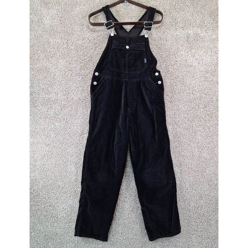 Vintage Gap Overalls Women L Black Corduroy Bib Straight Leg 90s Workwear Retro